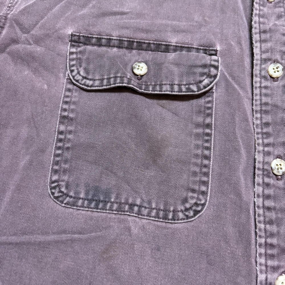 Vtg Carhartt Shirt Mens Large Purple Twill Button Up LS Faded Distressed 90s - Picture 14 of 16